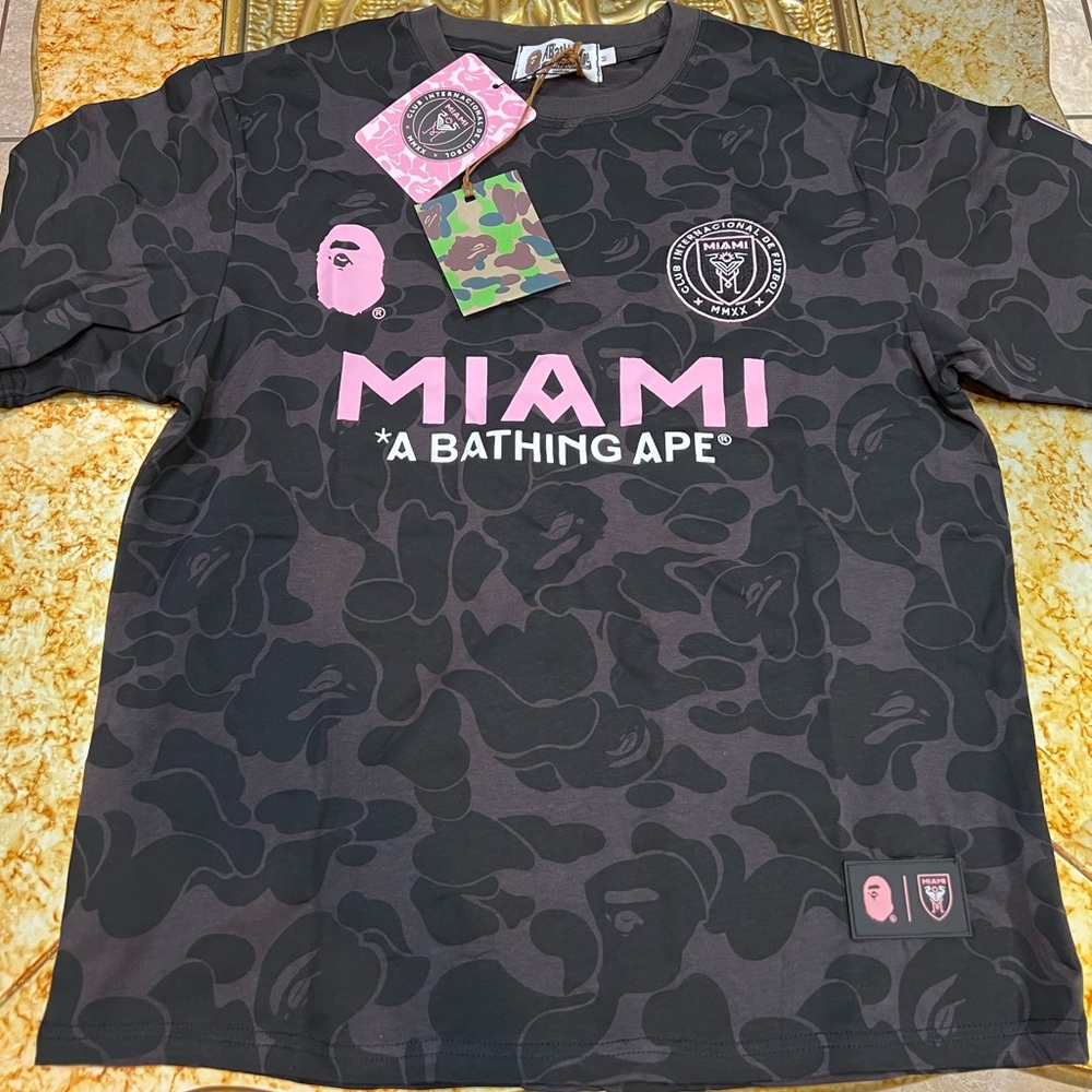 BAPE x Inter Miami CF Camo Tee Black size Medium